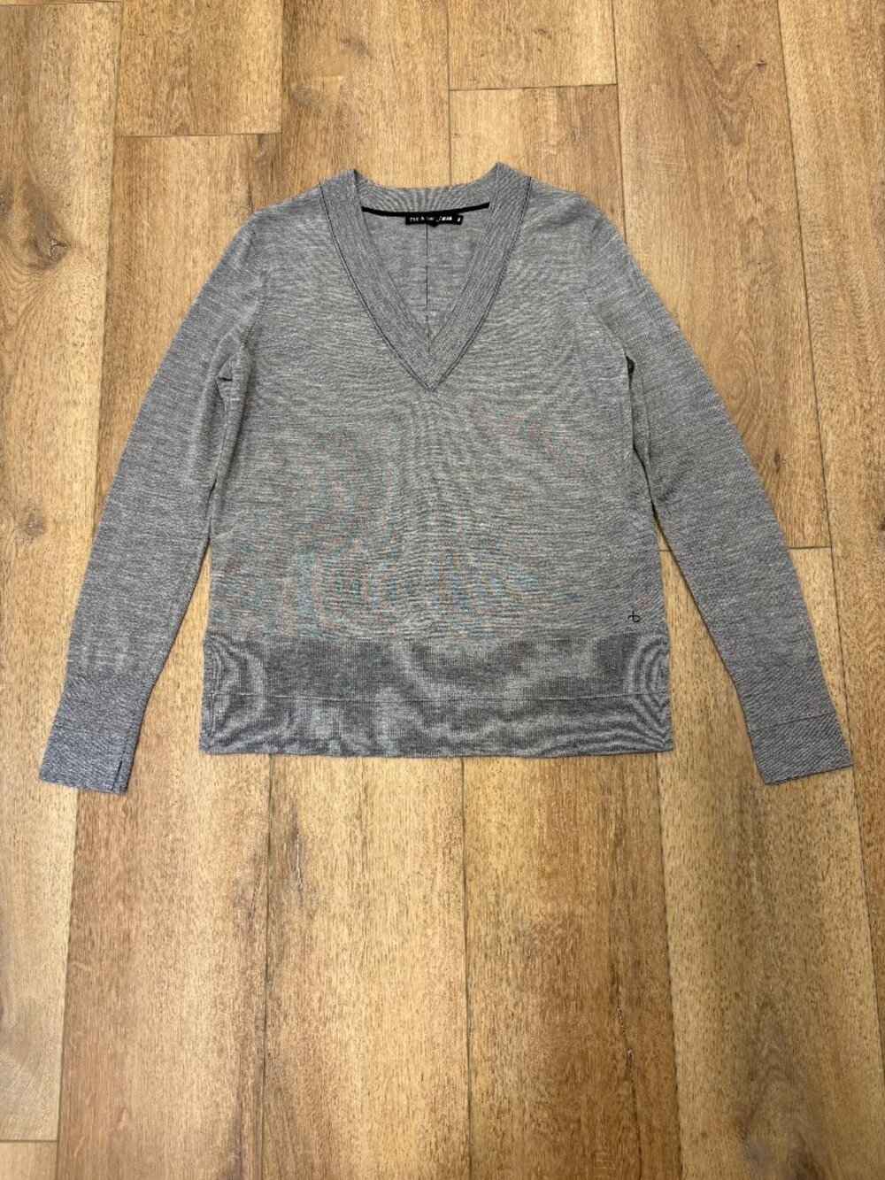 🌟 RAG & BONE 🌟 V NECK MERINO WOOL SWEATER HEATHER GREY SZ S